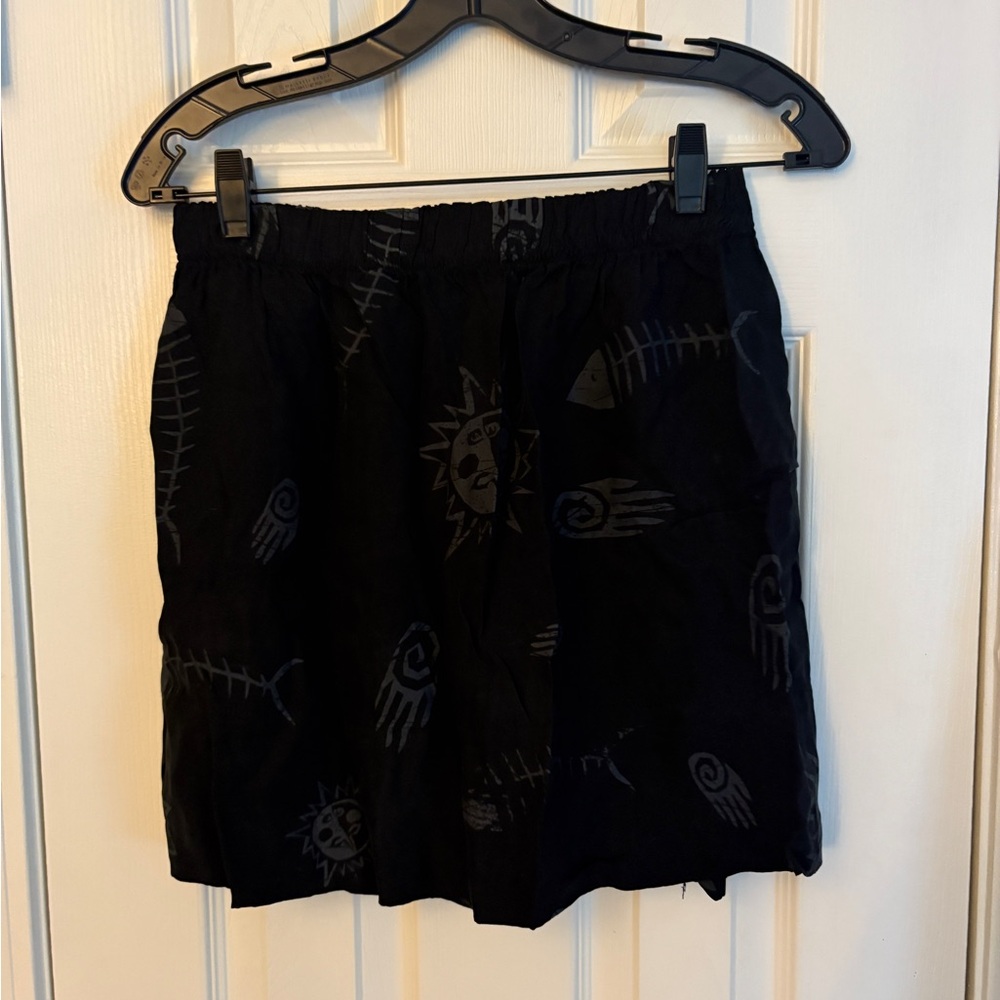 Seneca Rising Black Skirt with Artistic Design